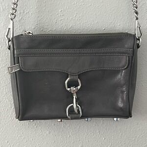 Rebecca Minkoff Crossbody MINI MAC Bag Gray Chain and Leather Strap